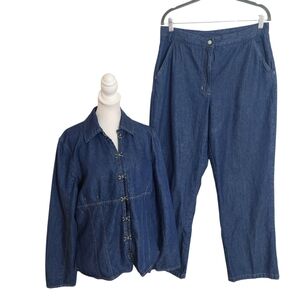 Forenza Vintage Dark Wash Denim Suit Size 14